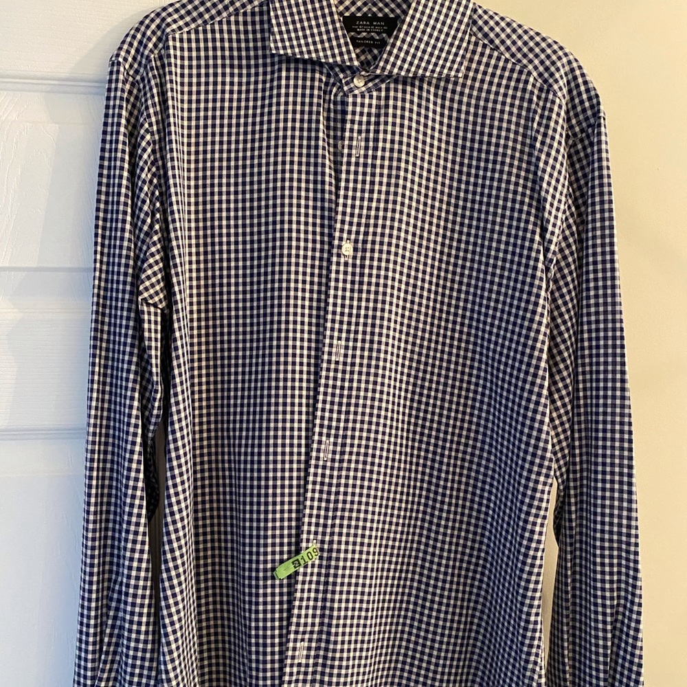 Zara men’s checkered dress shirt